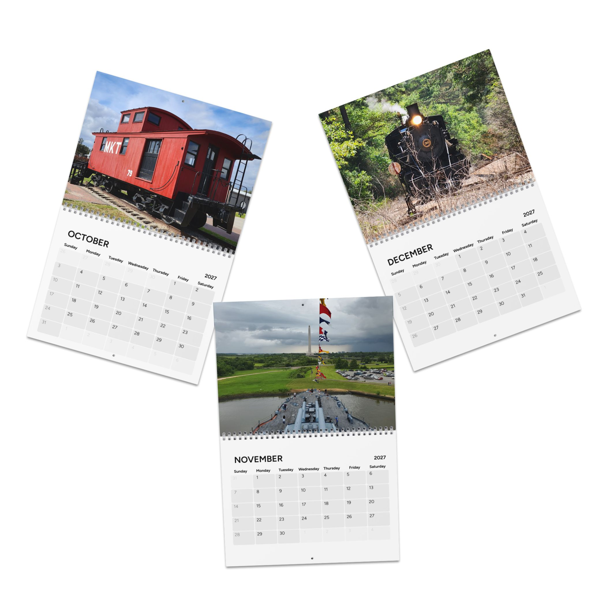 Transportation Wall Calendar 2027 — Vintage Land, Air & Sea Photo Calendar - Image 5