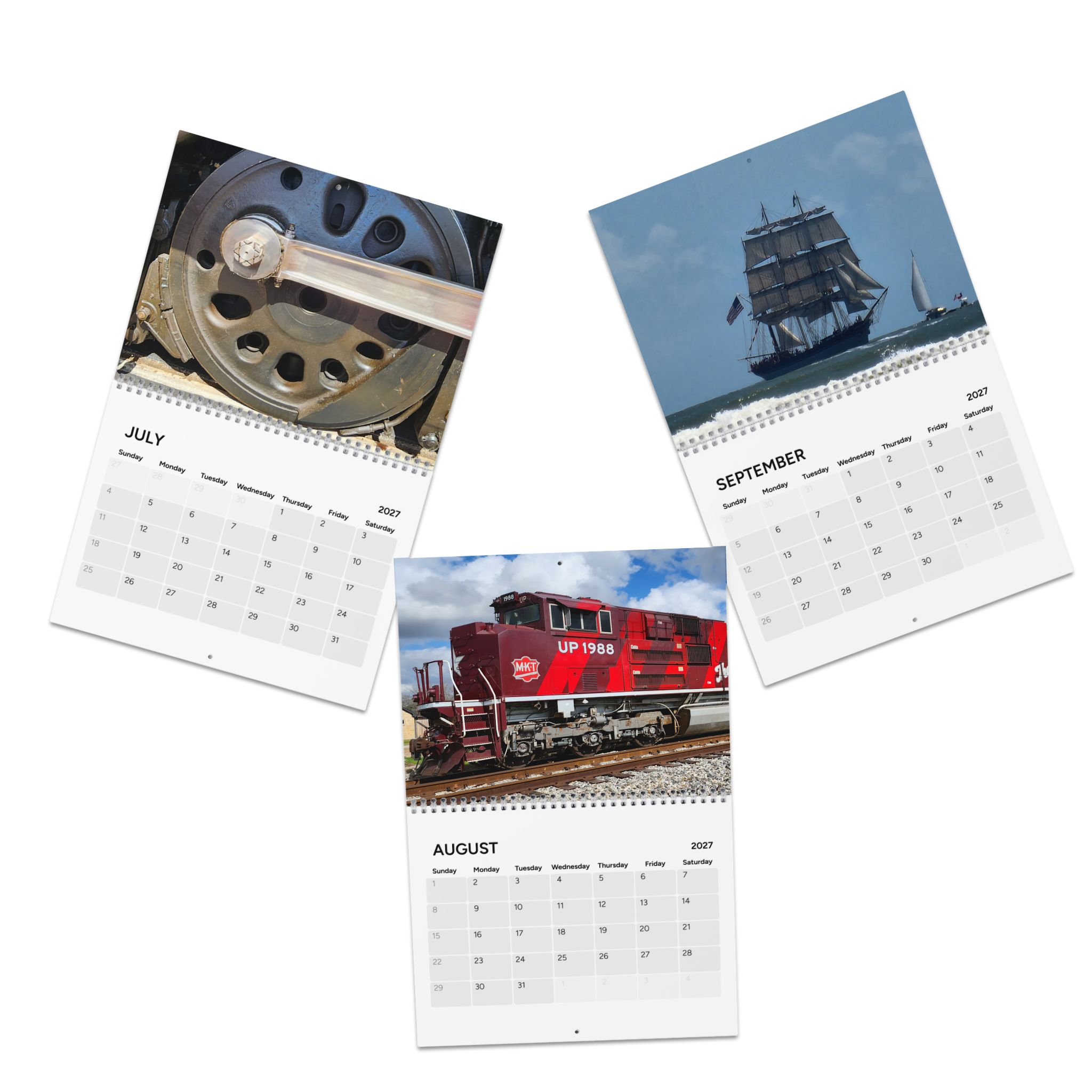 Transportation Wall Calendar 2027 — Vintage Land, Air & Sea Photo Calendar - Image 4