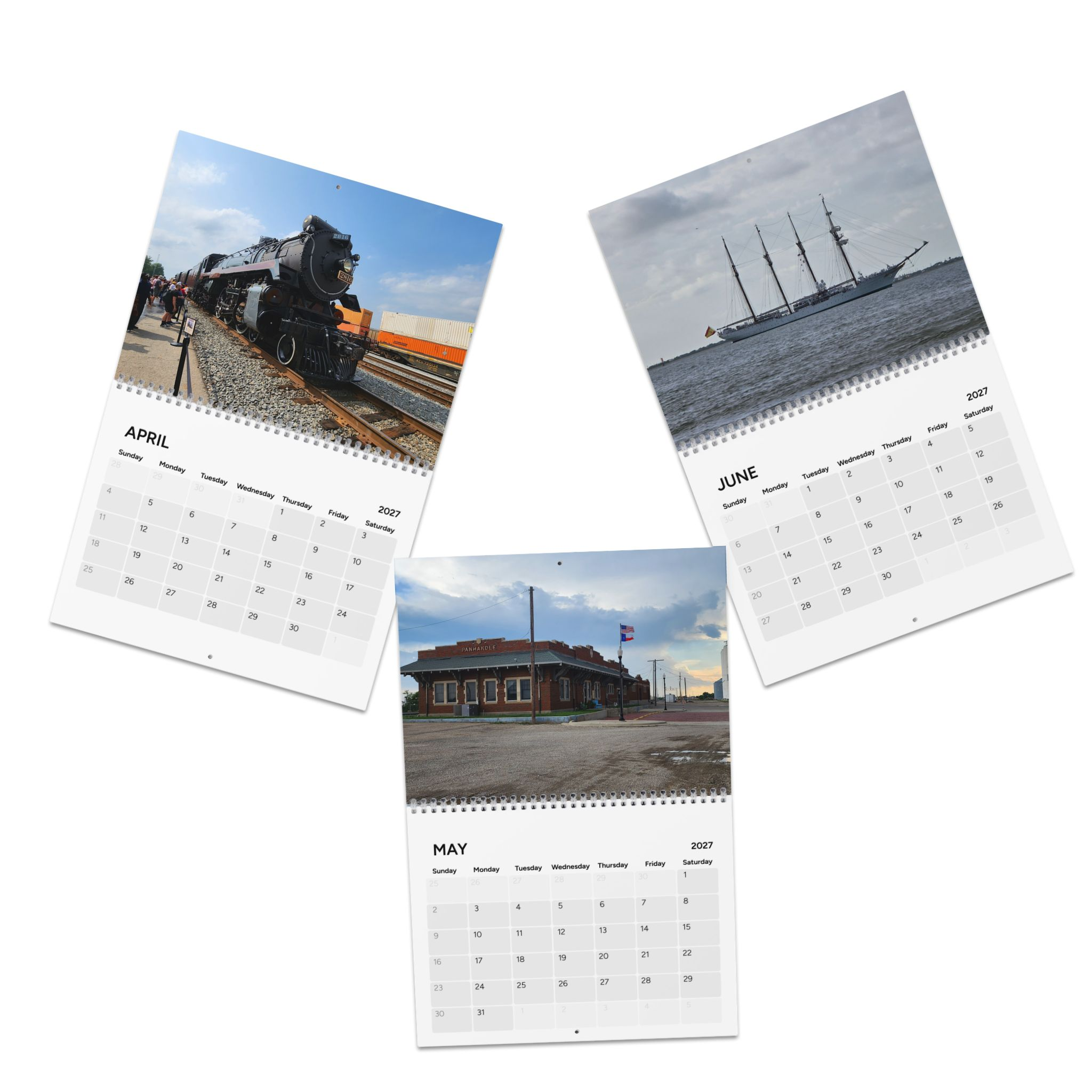 Transportation Wall Calendar 2027 — Vintage Land, Air & Sea Photo Calendar - Image 3